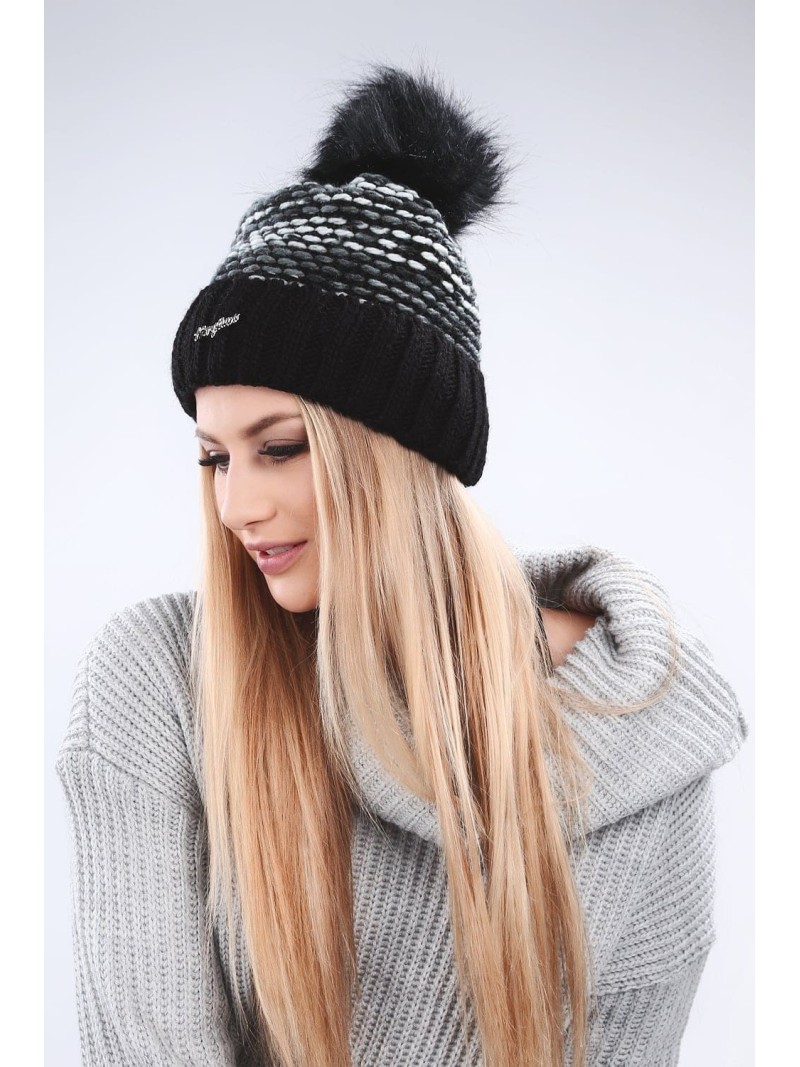 Black winter hat with a cuff C11 - Online store - Boutique